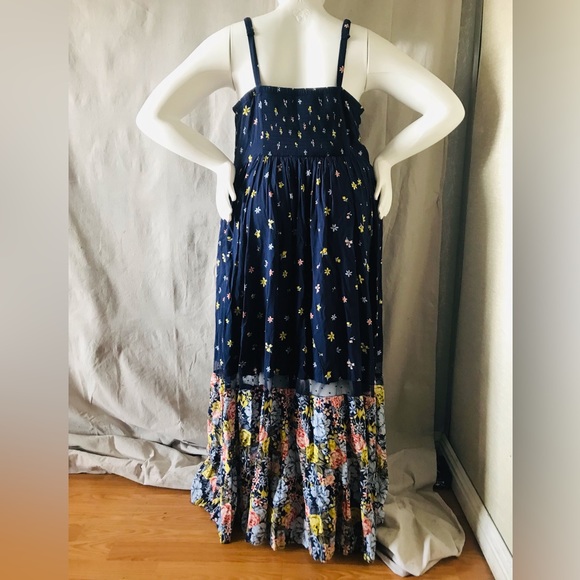 Torrid navy floral challis button maxi dress size 1 - Picture 7 of 16